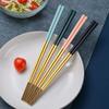 1 Pair 304 Stainless Steel Chopstick With Box Holder Non-slip Sushi Food Metal Sticks Portable Chopsticks For Travel Outdoor