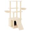 VidaXL Arbre à chat avec griffoirs en sisal crème 133 cm 171756