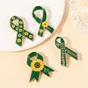 Sunflower Ribbon Brooch Metal Badge Pin for Charity Event Participants and Fashion Lover of All Ages Clothing Decors