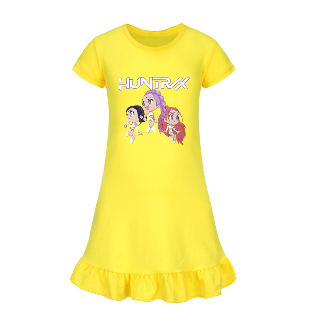 5044 Kids Girls Mira Zoey Rumi Printed Ruffle Short Sleeves Casual Dress
