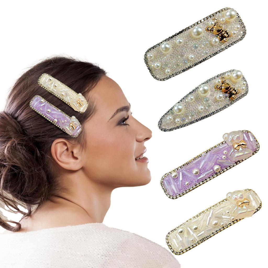 Seamless Hairpin Back of The Head Side Clip Rhinestone Hairpin Fashionable Temperament Side Hairpin