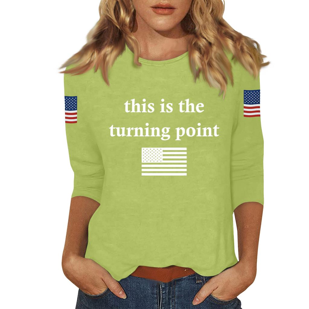 Women's Casual Fashionable Sexy Comfortable Neck Three-Quarter Sleeve Top