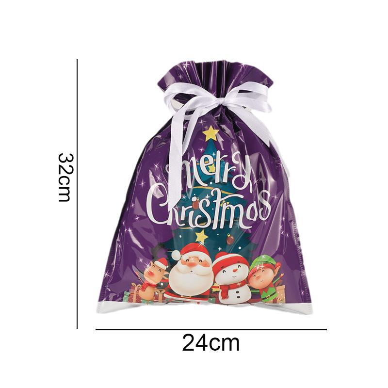 Christmas Gift Bags Large Capacity Merry Christmas Drawstring Gift Packaging Bags 2025 Navidad Party Candy Cookie Wrap Pouch