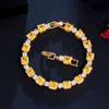 Inlaid Emerald Jewelry Brass Gold Plated Zircon Bracelet Birthday Gift
