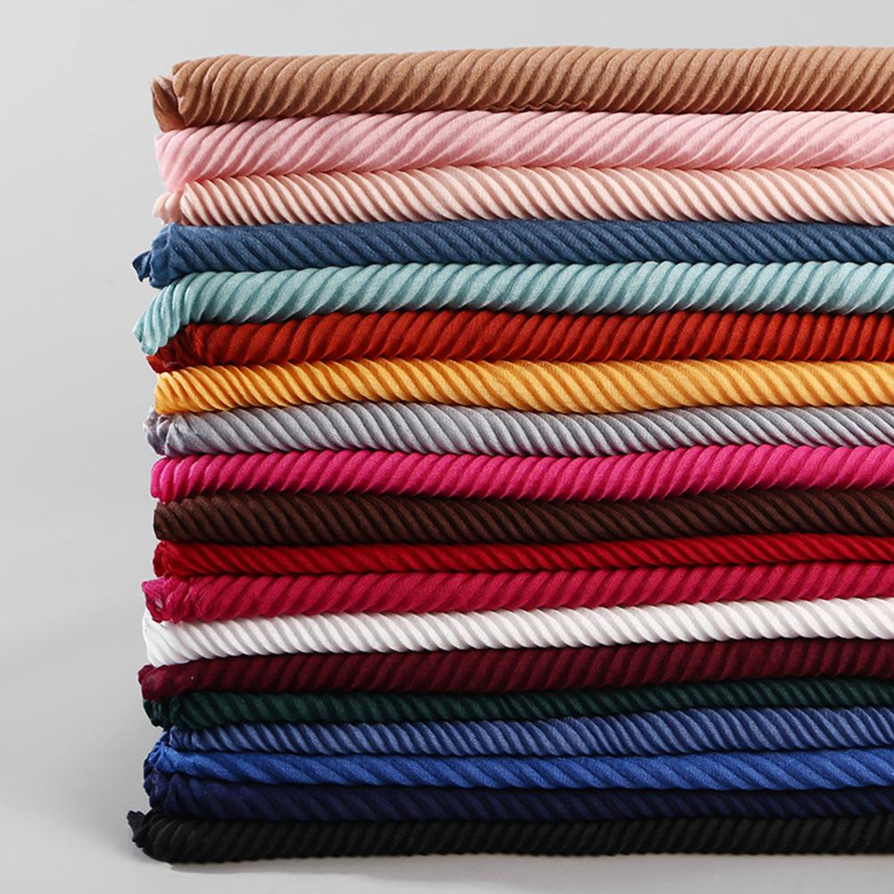 Twill Creased Wrinkle Scarf Cotton and Linen Muslim Headscarf Lady Hood Turban