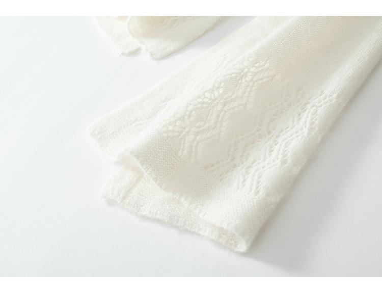 Women's Solid Color Cashmere Scarf: New Autumn/Winter Arrival, Versatile, Warm, Fashionable, Hollowed Design, Neck Guard