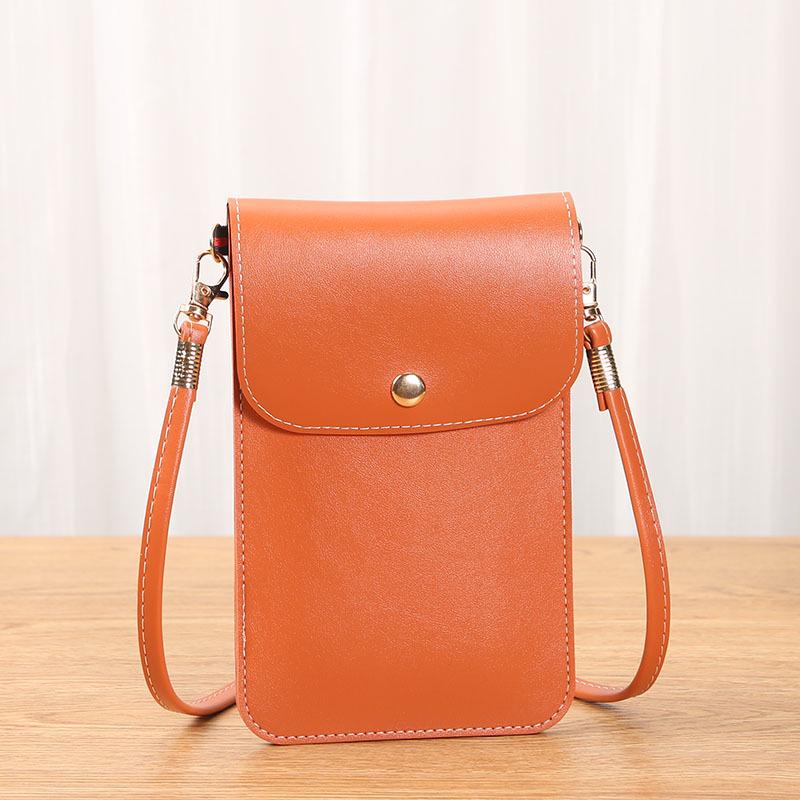 Retro Umhänge-Crossbody-Handytasche - Einfarbige Mini-Geldbörse