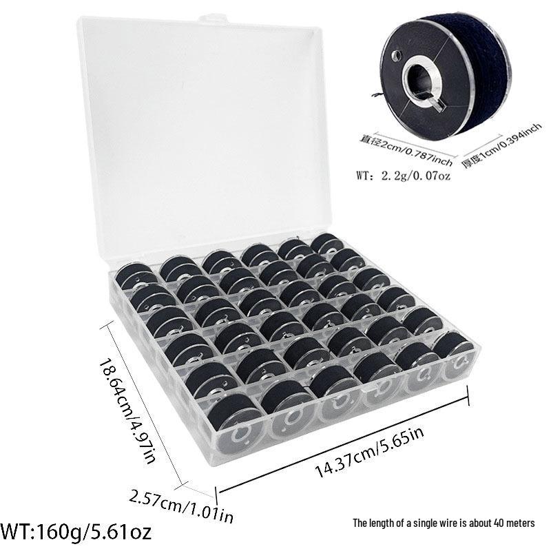 Multi-Specification Household Bobbin Set: Colored Transparent and Metal Bobbins with Thread