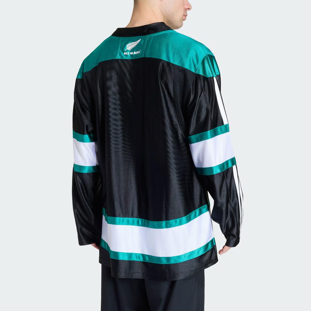Adidas All Blacks Ice Hockey American Sports Knitted Long Sleeve Rugby Shirt Men tops JL8045