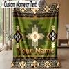 Native American Totem Theme Personalized Blanket Custom Name Print Cozy Flannel Household Blanket 1pc