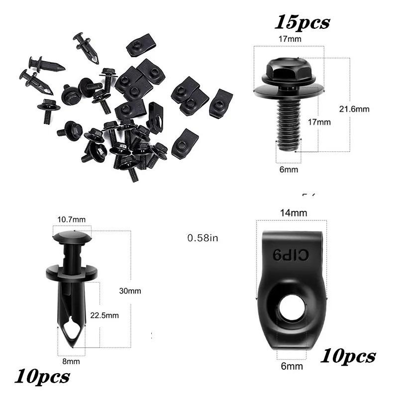 35PCS body bolt U-nut clamp M6 engine lower cover guard fender fixing screw chassis