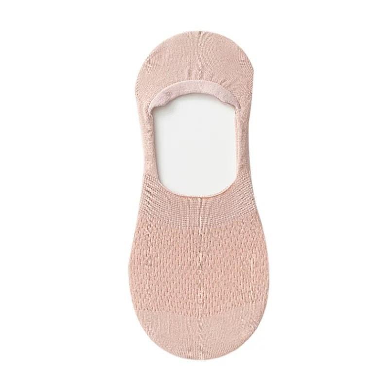 Women Invisible Cotton Boat Socks Mesh Breathable Ankle Low Cut Silicone Non-slip Socks