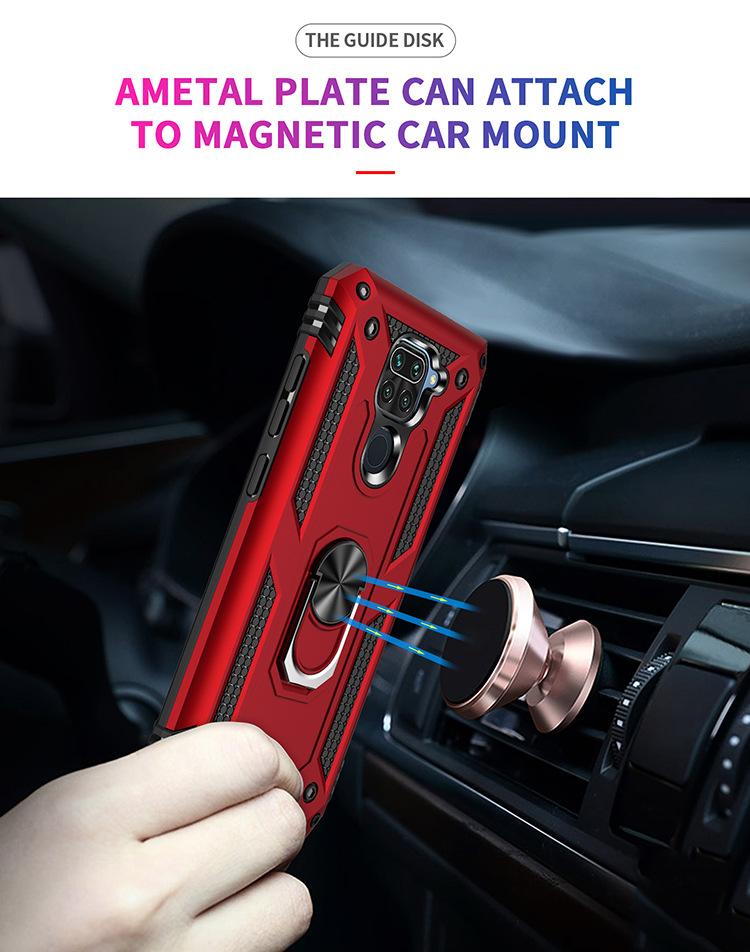 for Xiaomi Redmi Note 9 Case Redmi Note 9 Pro Case Shockproof Bumper Armor Military Ring Holder Magnetic Hard Case Cover