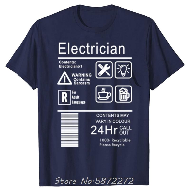 Funny Electrician Package Care Instructions Mens TShirts Top Electrical Engineer ONeck Tees Cotton T Shirt Unisex Tshirt