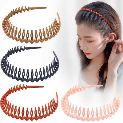 Simple Matte Chain Wave Toothed Hairband Broken Hair Finishing Headband Outdoor Hair Hoop Washing Face Headwear Hair Accessories