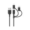 Кабель Anker PowerLine II 3-в-1 (Термінал Lightning/USB-C/Micro USB) Сертифікований MFi, сумісний з iPhone/Android (0,9 м Чорний)