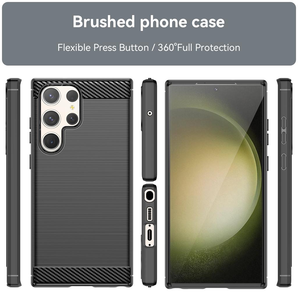 For Samsung Galaxy S23 Ultra Case Samsung S24 S23 S22 S21 Ultra Cover Carbon Funda Soft Silicone Case For Samsung S23 Ultra 5G