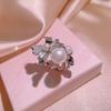 100%  Sterling Silver Bridal  Long Pearl Necklace Earrings Ring Pendant  Set Lady Engagement Wedding Party Gift
