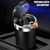 Car Ashtray with LED Light Portable Car Ash Holder Large Capacity Sealed Car Cigarette Ashtray Container Easy To Clean Universal