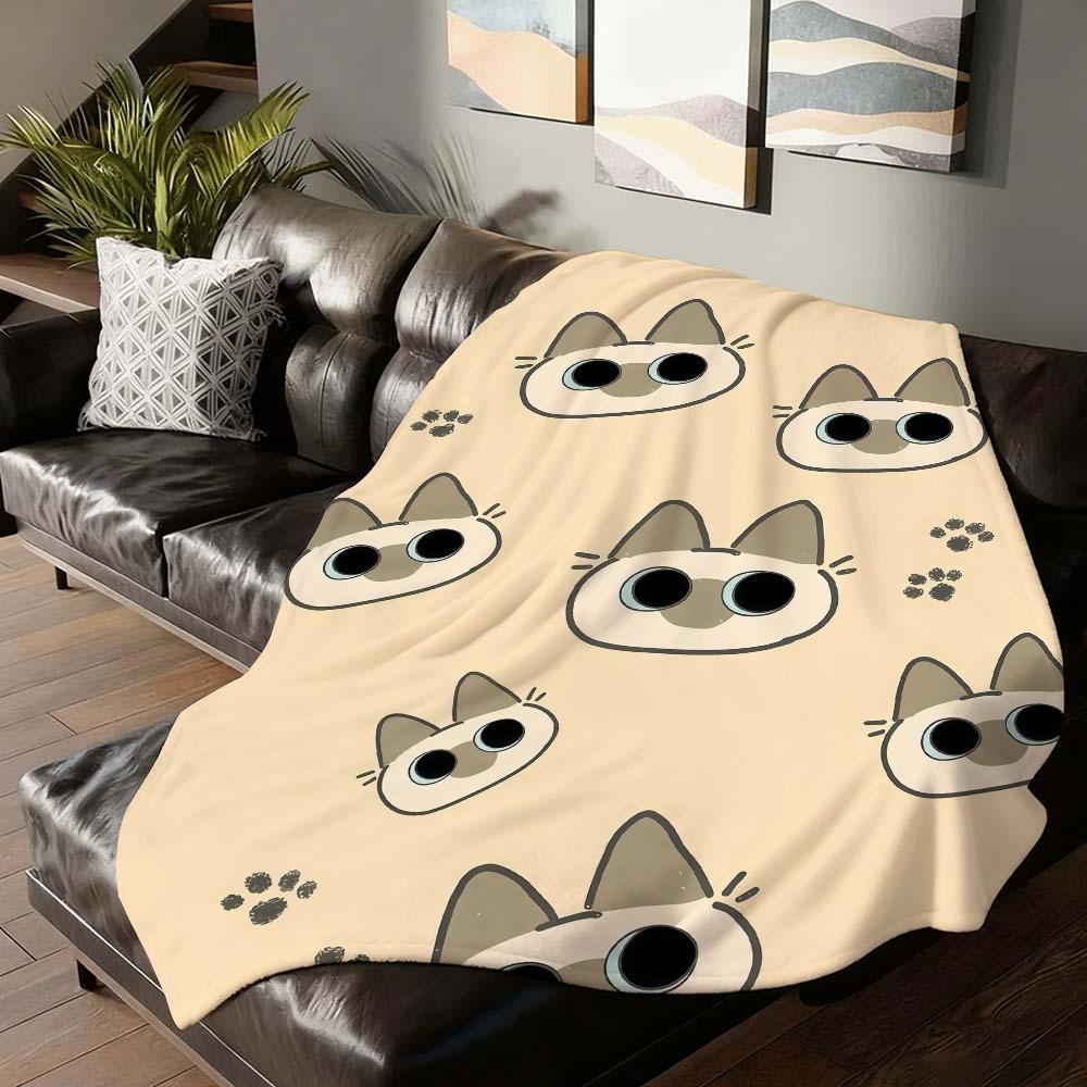 Cartoon cute Azuki Blanket For Sofa Office Bed Plane Travel Sleep Read Relax Camping Soft And Warm