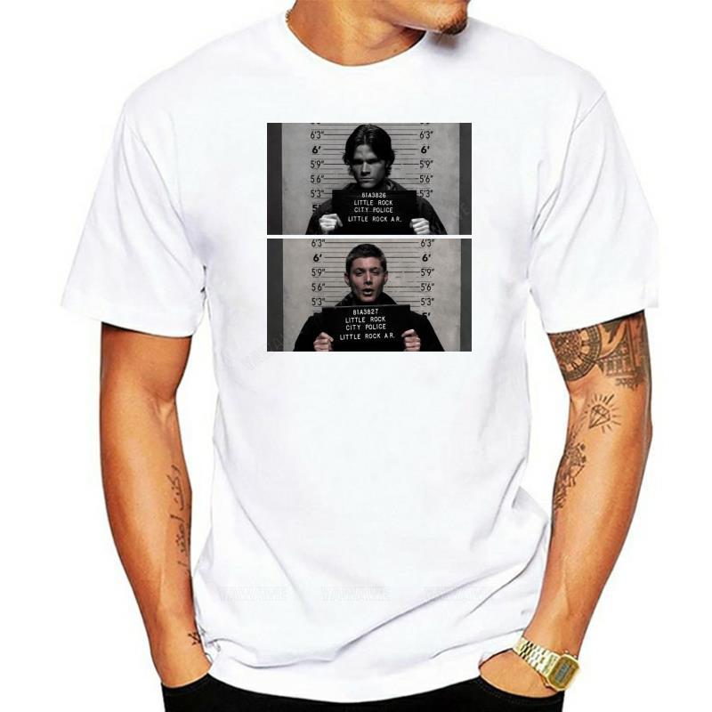 

Camiseta de Moda Nuovo Popolare Mug Supernatural Sam Dean Winchester degli uomini Nera formato S3XL Uomocasual t shirt S