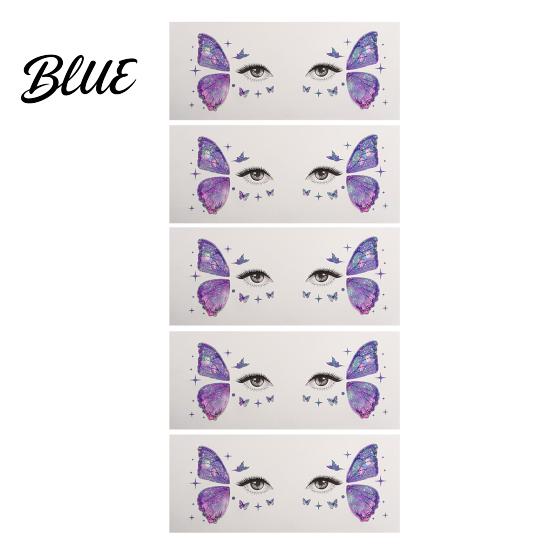 Easy Butterfly Makeup Decals 5 Sheets Glitter Eye Stickers Temporary Face Tattoos