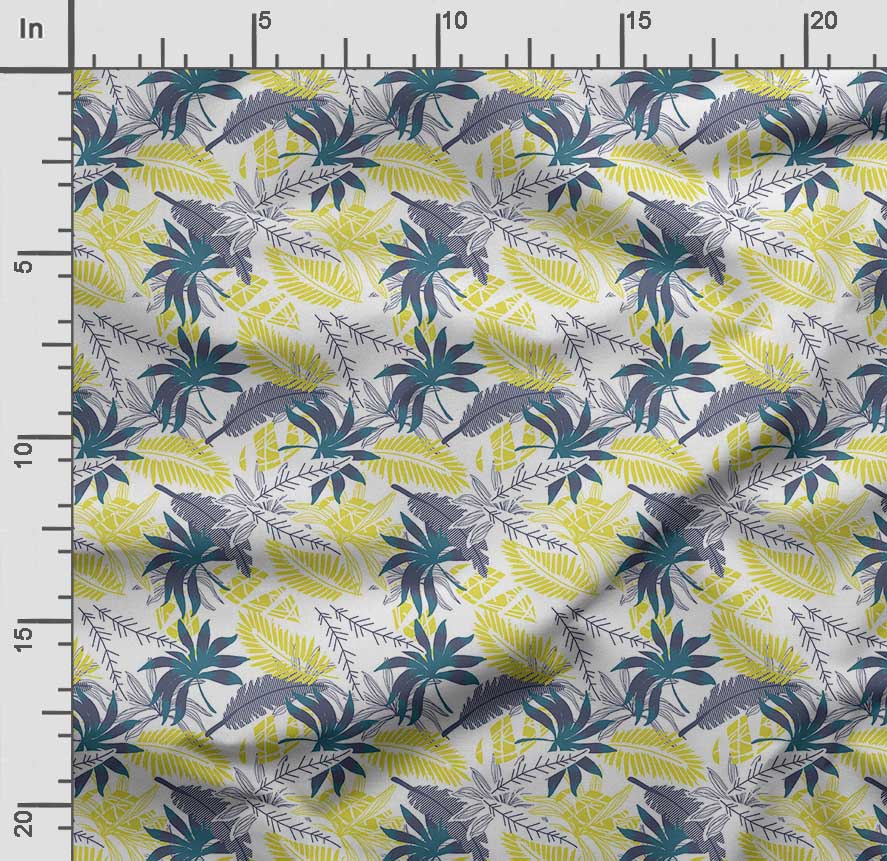 Soimoi Leaves Print,  Cotton Cambric, Quilting Fabric Sold by The Yard 42 Inch Wide, Medium Weight Cotton Fabric,