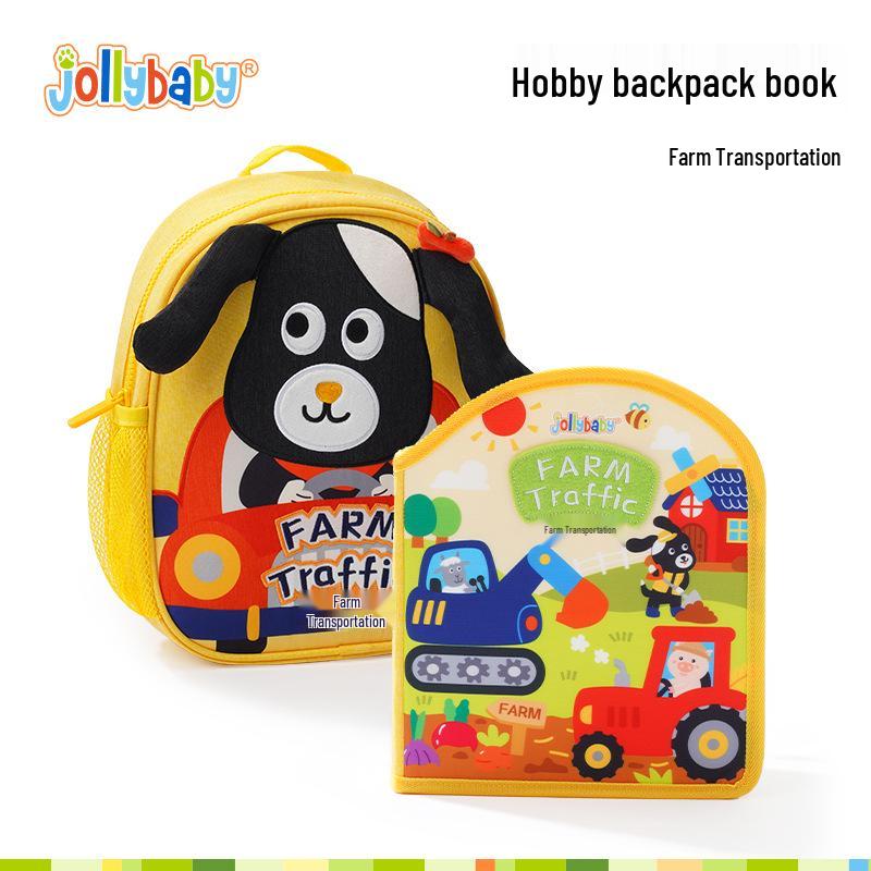 Jollybaby Interactive Cloth Book & Fun Backpack Set for Early Education