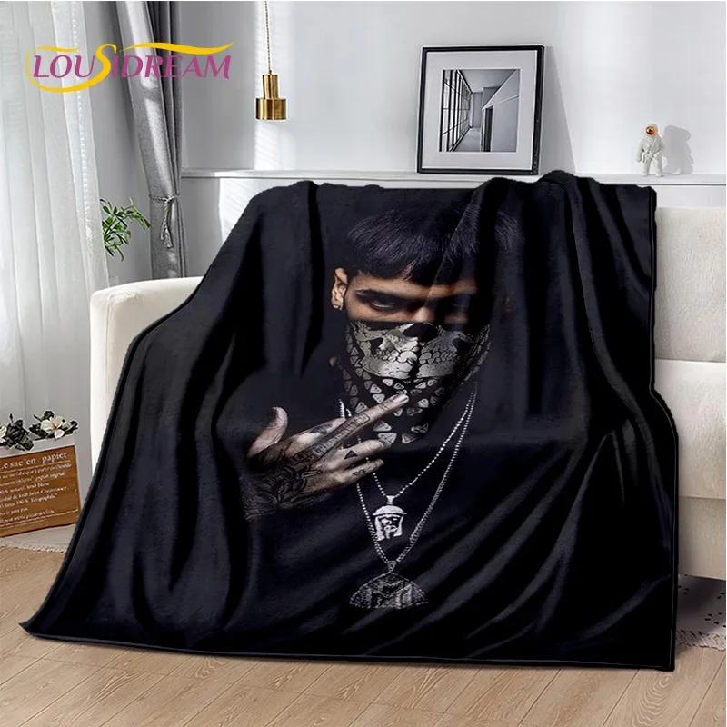 Free Anuel AA Rapper Hip Hop Soft Blanket,Soft Throw Blanket for Home Bedroom Bed Sofa Picnic Travel Cover Child Gift