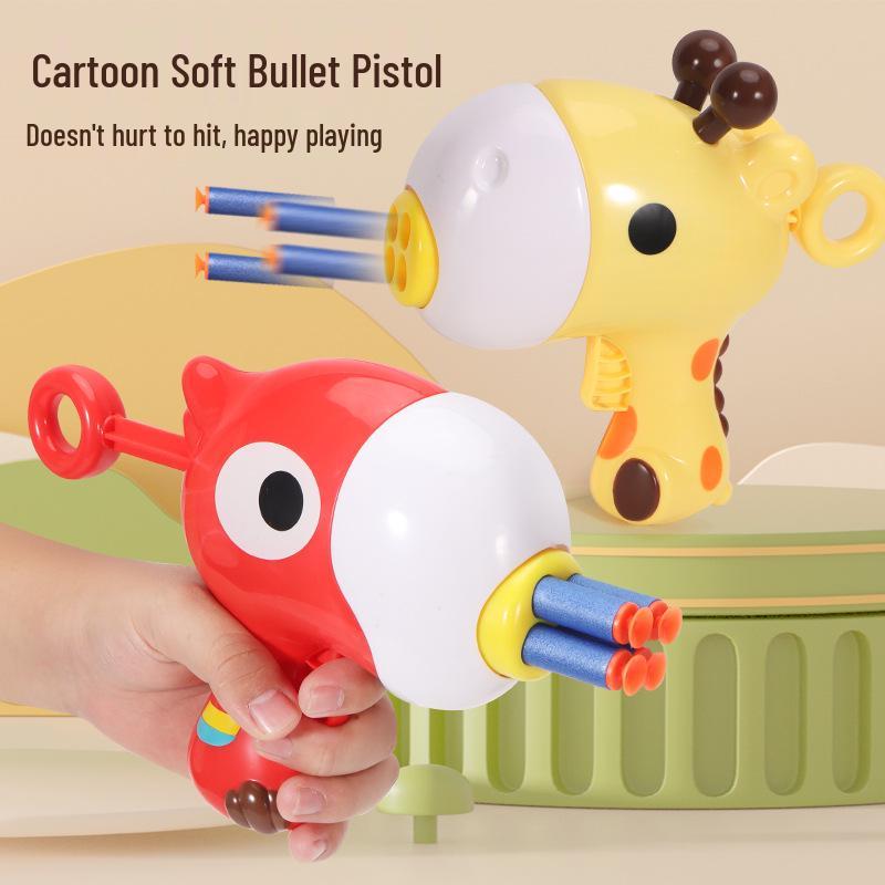 Children's Safe Suction Cup Toy Gun - Giraffe Model with Soft Bullets