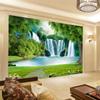 3D Wallpaper Waterfall Meadow Green Landscape Mural Living Room Bdroom Backdrop Decoration Wallpaper