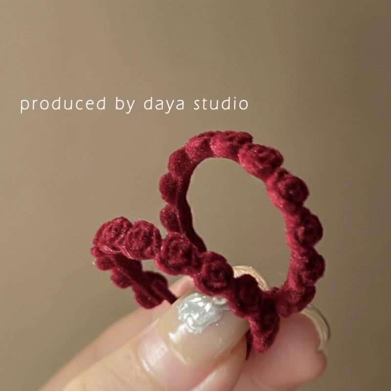 New Fashionable Flocked Earrings, Silver Needle Bow Earrings, High-end Feeling, Niche Red Earrings
