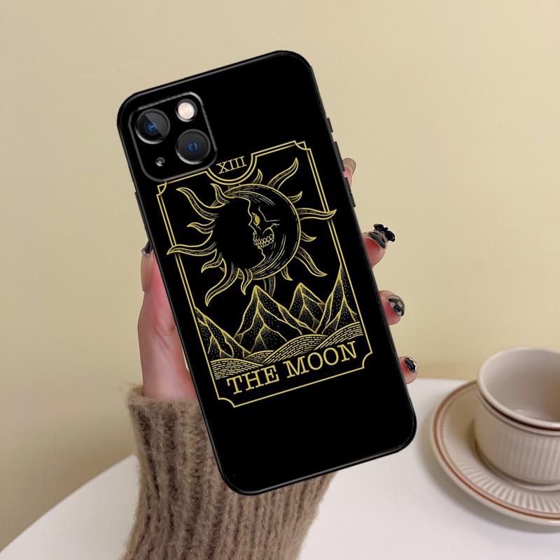 Tarot Moon Phone Case For iPhone 17 Pro Max 14 13 12 11 15 16 Pro Max Mini Plus 16e 17 Air Cover Funda