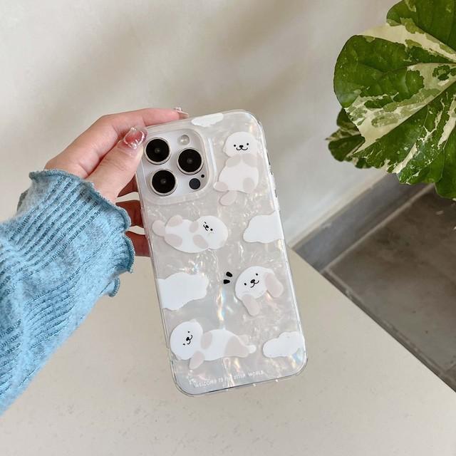 

Ins Dog Shell Блестящий чехол с рисунком для Iphone 13 12 11 Promax 14 Pro Max Imd Puppy 2023 Laser Case Conque Capa For iphone 13promax