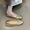 French Bow Flats Single Shoes Shallow Mouth Ballet Grandma Shoes Gentle Beanie Shoes
