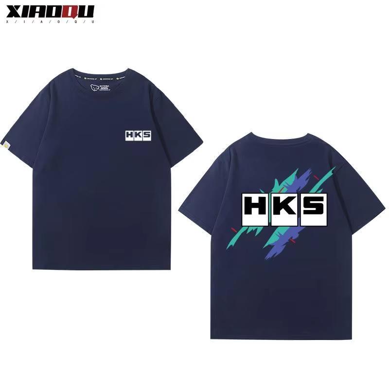 Japan JDM Modified Car HKS ENDLESS Short-sleeved Men's Versatile Loose 100% Cotton Loose Tops Breathable Tee