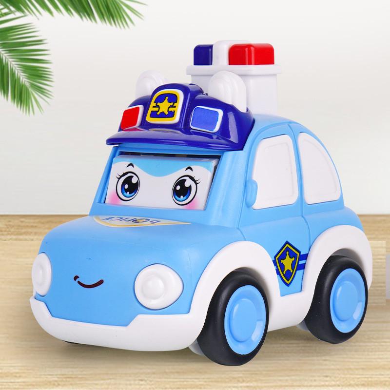 Plastic Pressing Police Car Toy For Kids With Push Drive And Visual Development