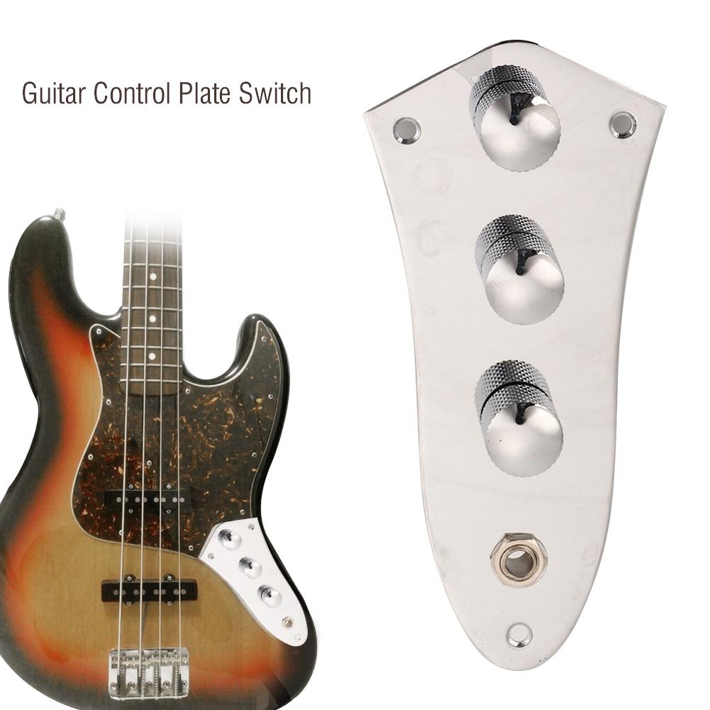 E-Gitarren Kontrollplatte Schalter Verkabelt Zinklegierung mit gerändeltem Knopf für Jazz Bass