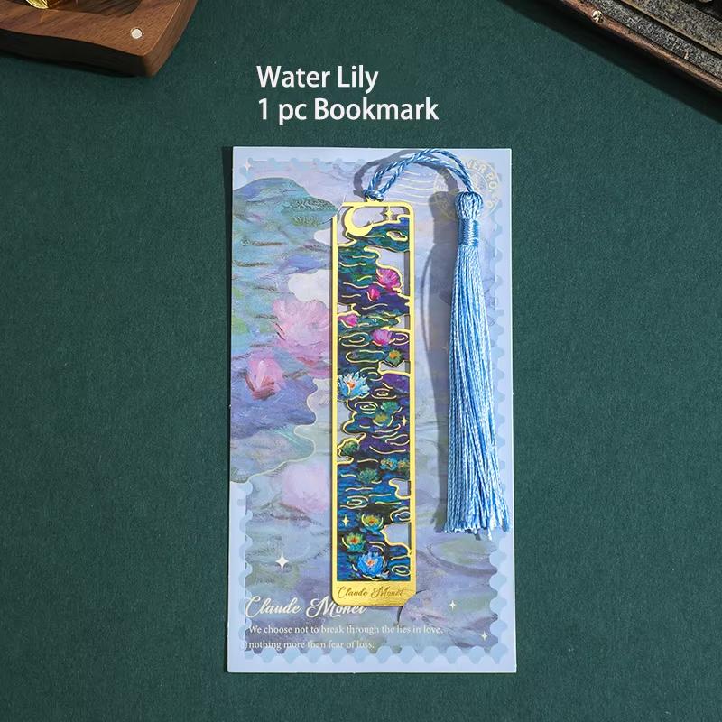 1 buc. Semn de carte din metal cu pictură florală retro Semn de carte din metal cu ciucuri pentru clubul de carte, scriitori, iubitori de cărți, studenți