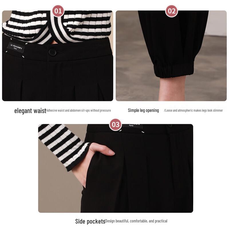 JIANHU Women's High-Waist Tapered Harem Pants