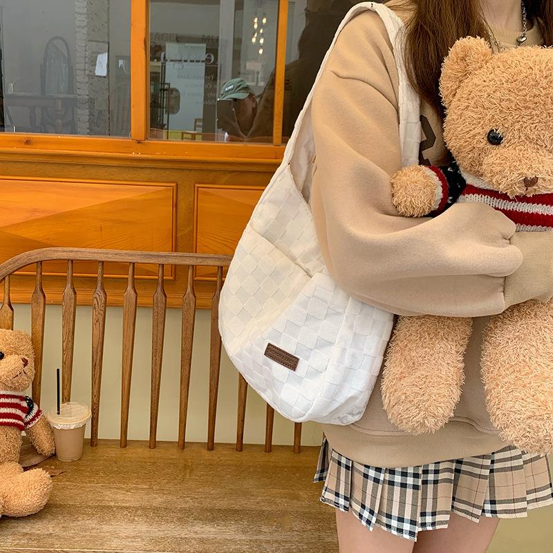 Large Capacity Bag for Women with Versatile Autumn New Canvas Shoulder Bag Texture Simple Niche Casual Tote Bag