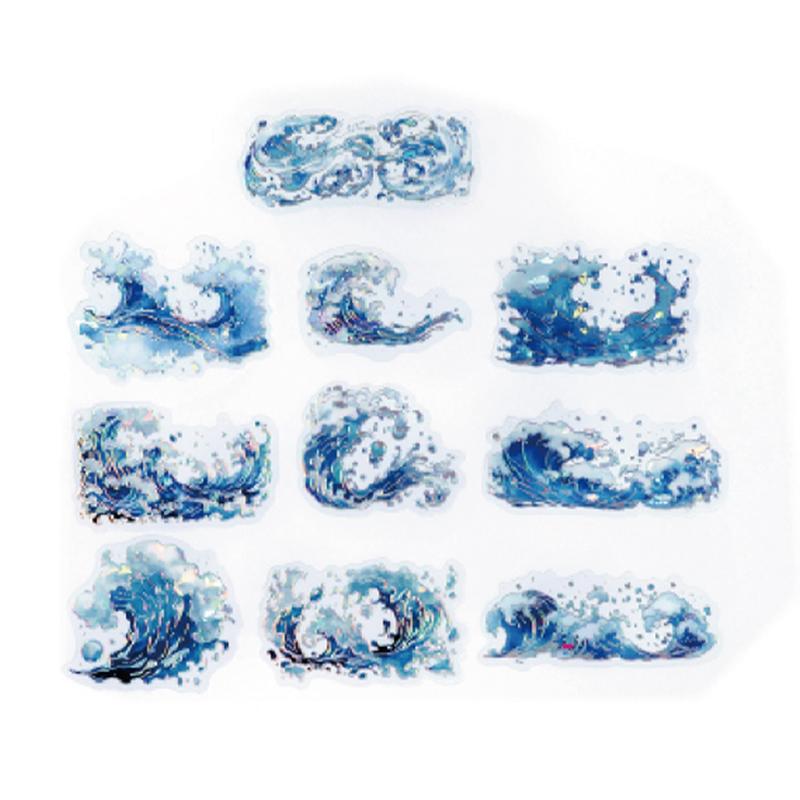 Sticker Pack 20sheets/bag Ice Crystal PET Three-Dimensional Laser Silver Stickers Scrapbook DIY Handbook Mobile Phone Case