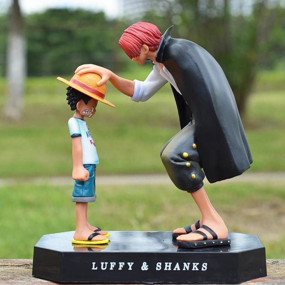 18 cm große One Piece Anime-Figur: Vier Kaiser, Shanks, Strohhut-Luffy, Actionfigur, One Piece Revible Moment Figur