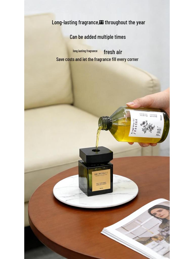 Flameless Rattan Aromatherapy Refill – Large Zen Tea Fragrance for Home/Hotel Toilets