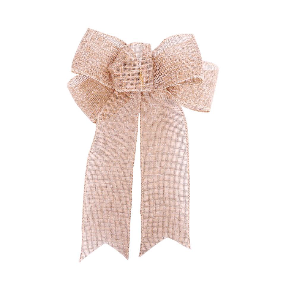 Christmas Decorations Red/Khaki Diy Bow Crafts Christmas Tree Decorations Flocking Cloth Bow Tie Charms For Christmas Atmosphere