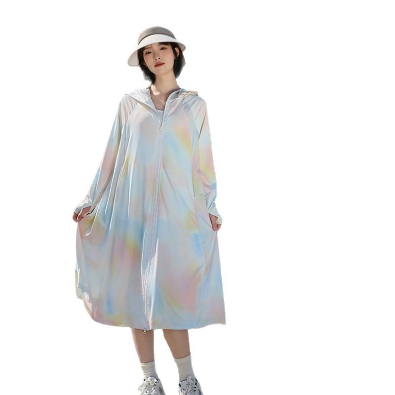 Sunscreen clothing long full body women's ice silk thin 1011 summer sunscreen clothing vinyl hooded UV protection sunshade clothing
