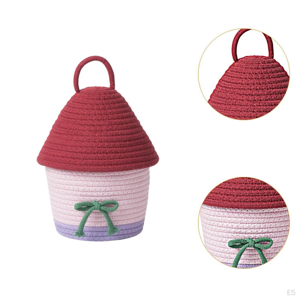 Cotton Rope Woven Basket Desktop Organizer Creative Decorative Home Supplies Organiser Snack Holder
