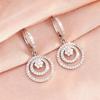 ZAKOL Sparkling Double Layer Circle Hoop Earrings For Women Elegant Full Paved Zircon Dangle Earrings Wedding Party Jewelry Gift