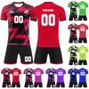 Kit de camisas personalizadas masculinas meninas com número de nome camisas de futebol personalizadas para meninos terno de treinamento