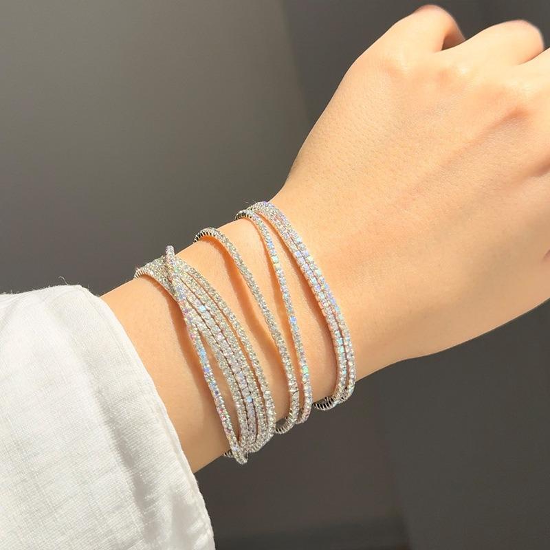 Bracelet Set Accessories Women's Fashion Versatile Alloy Niche Premium Sense Stacked Diamond Bracelet